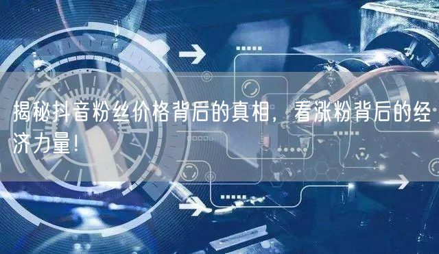 揭秘抖音粉丝价格背后的真相，看涨粉背后的经济力量！