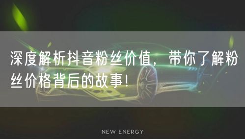 深度解析抖音粉丝价值，带你了解粉丝价格背后的故事！