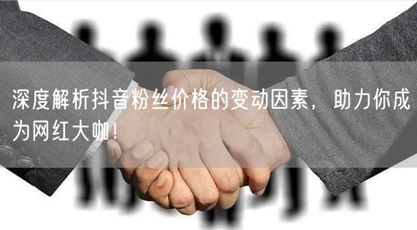 深度解析抖音粉丝价格的变动因素，助力你成为网红大咖！