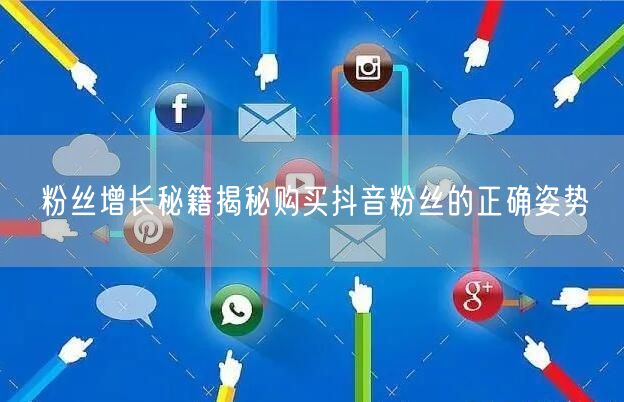 粉丝增长秘籍揭秘购买抖音粉丝的正确姿势