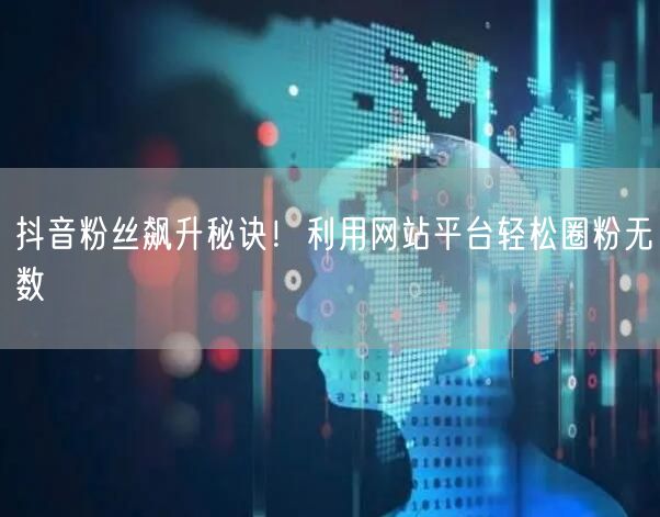 抖音粉丝飙升秘诀！利用网站平台轻松圈粉无数