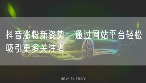 抖音涨粉新姿势：通过网站平台轻松吸引更多关注者