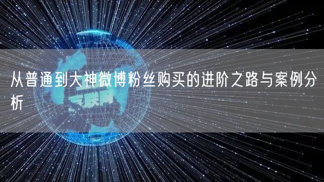 从普通到大神微博粉丝购买的进阶之路与案例分析