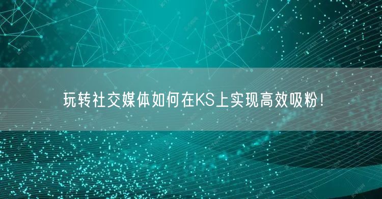玩转社交媒体如何在KS上实现高效吸粉！