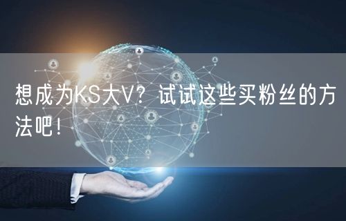 想成为KS大V？试试这些买粉丝的方法吧！