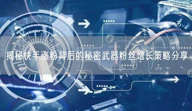 揭秘快手涨粉背后的秘密武器粉丝增长策略分享