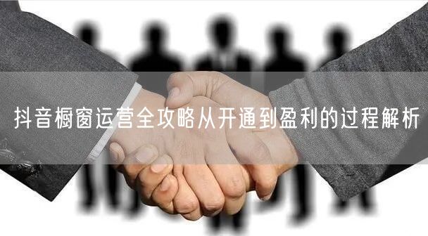 抖音橱窗运营全攻略从开通到盈利的过程解析