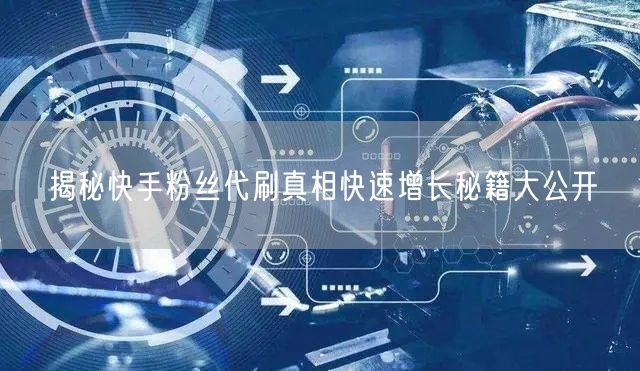 揭秘快手粉丝代刷真相快速增长秘籍大公开