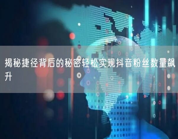 揭秘捷径背后的秘密轻松实现抖音粉丝数量飙升